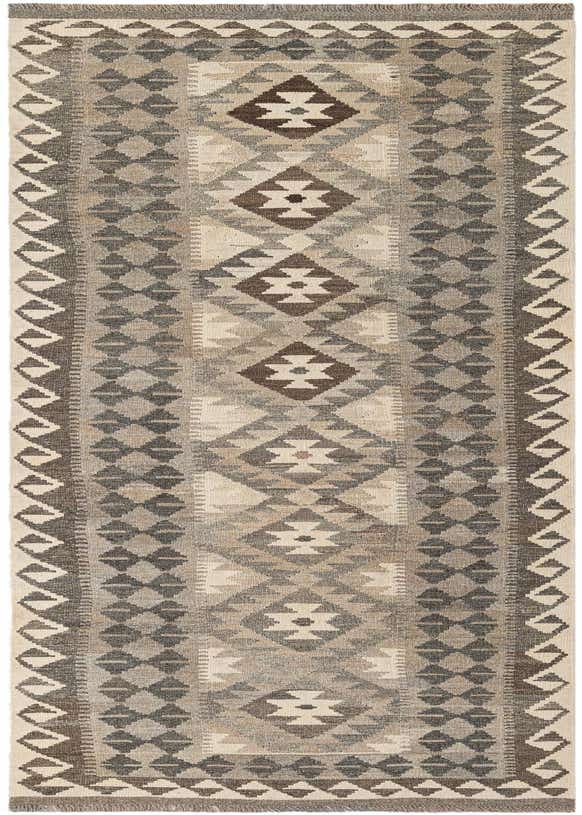 2' 7 x 9' 7 Hand Woven Kilim Maymana Wool Runner Rug