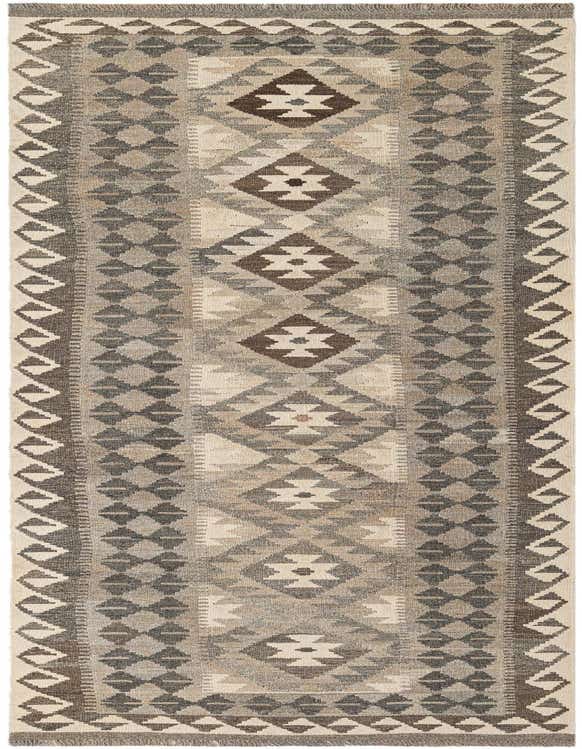 2' 7 x 9' 7 Hand Woven Kilim Maymana Wool Runner Rug