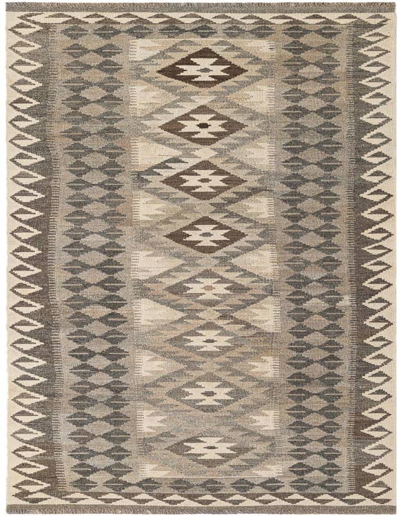 Detail image of 2' 7 x 9' 7 Hand Woven Kilim Maymana Wool Runner Rug