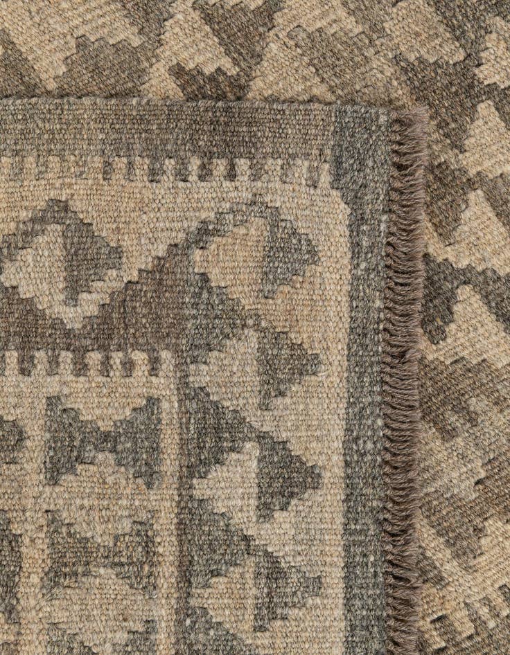 Detail image of 2' 10 x 9' 10  Hand Woven Kilim Maymana Wool Runner Rug