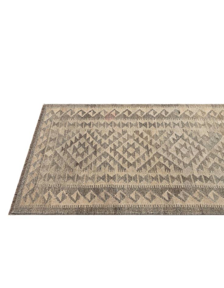 Detail image of 2' 10 x 9' 10 Hand Woven Kilim Maymana Wool Runner Rug
