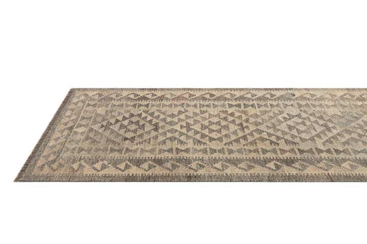 2' 10 x 9' 10 Hand Woven Kilim Maymana Wool Runner Rug