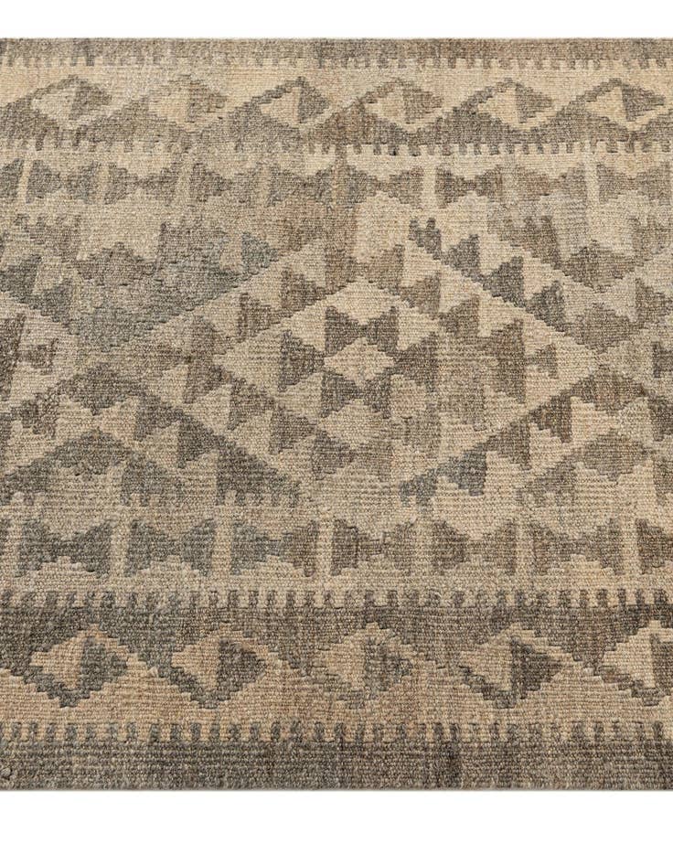 Detail image of 2' 10 x 9' 10 Hand Woven Kilim Maymana Wool Runner Rug