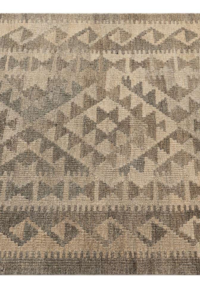 2' 10 x 9' 10 Hand Woven Kilim Maymana Wool Runner Rug