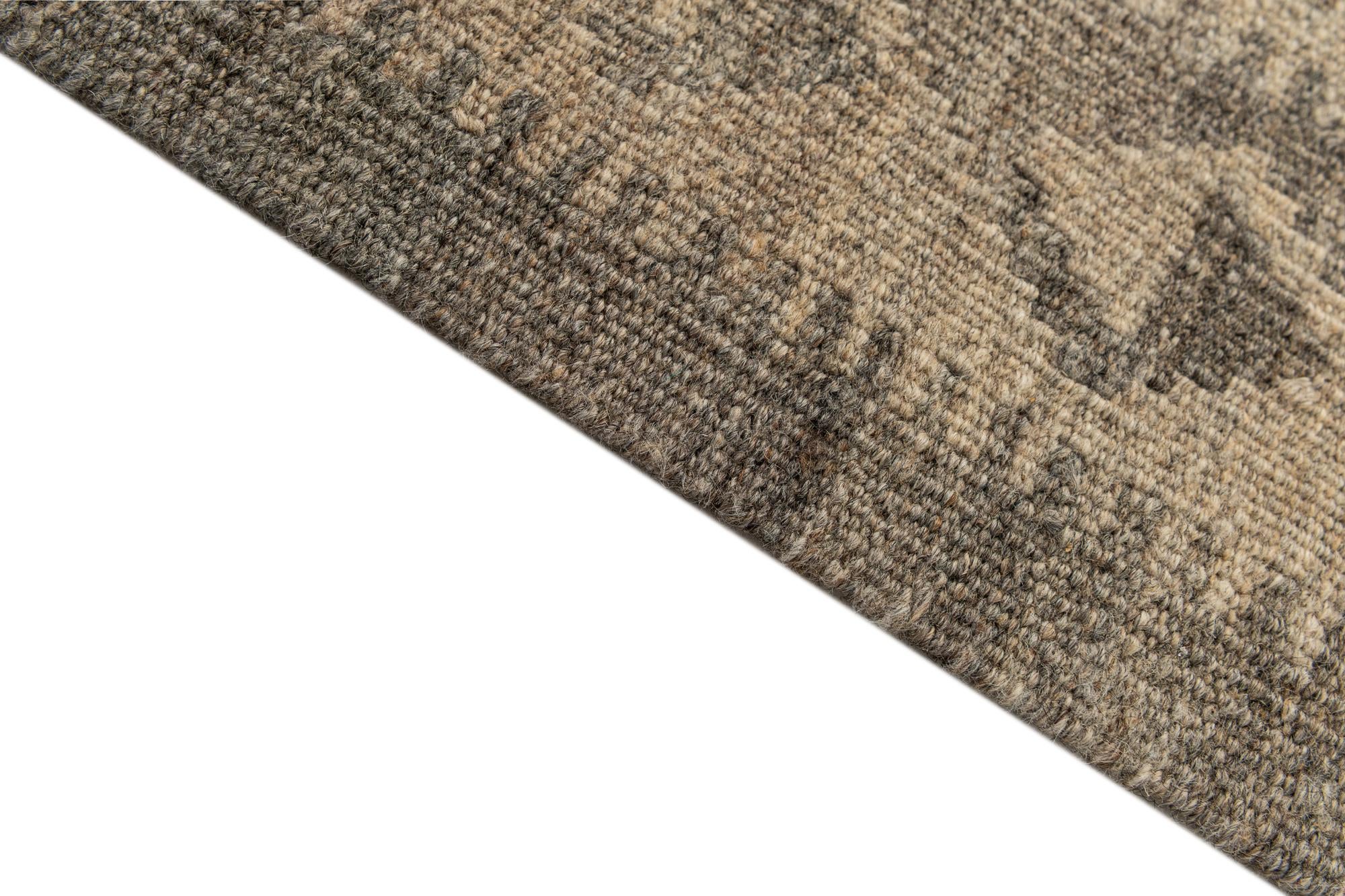 2' 10 x 9' 10 Hand Woven Kilim Maymana Wool Runner Rug