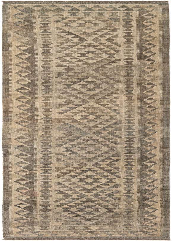 2' 10 x 9' 10 Hand Woven Kilim Maymana Wool Runner Rug