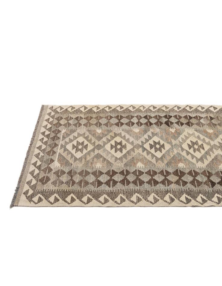 Detail image of 2' 9 x 9' 8 Hand Woven Kilim Maymana Wool Runner Rug