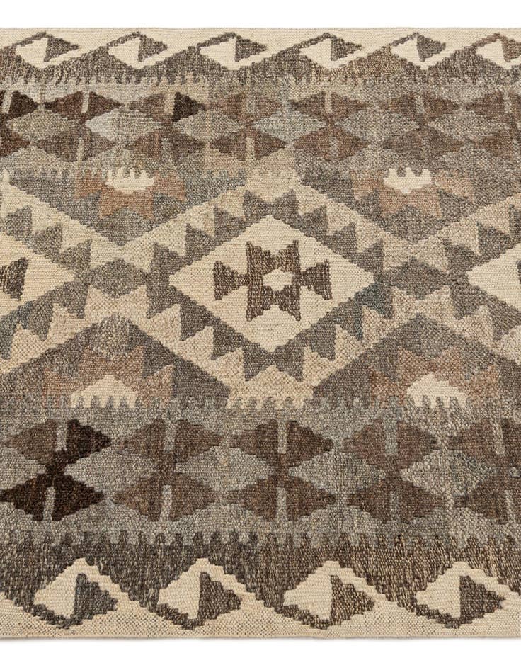Detail image of 2' 9 x 9' 8 Hand Woven Kilim Maymana Wool Runner Rug