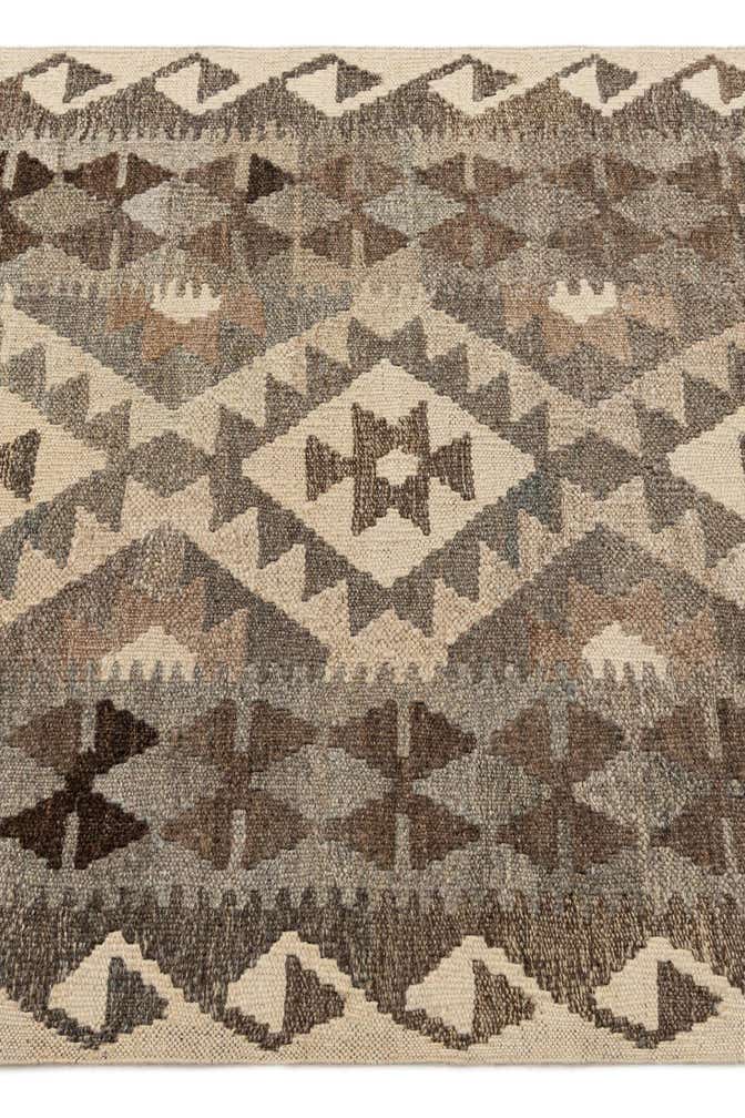 2' 9 x 9' 8 Hand Woven Kilim Maymana Wool Runner Rug