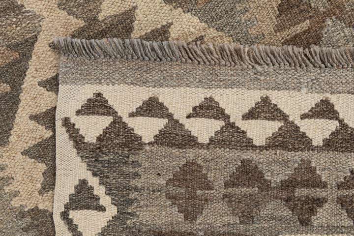 2' 9 x 9' 8 Hand Woven Kilim Maymana Wool Runner Rug