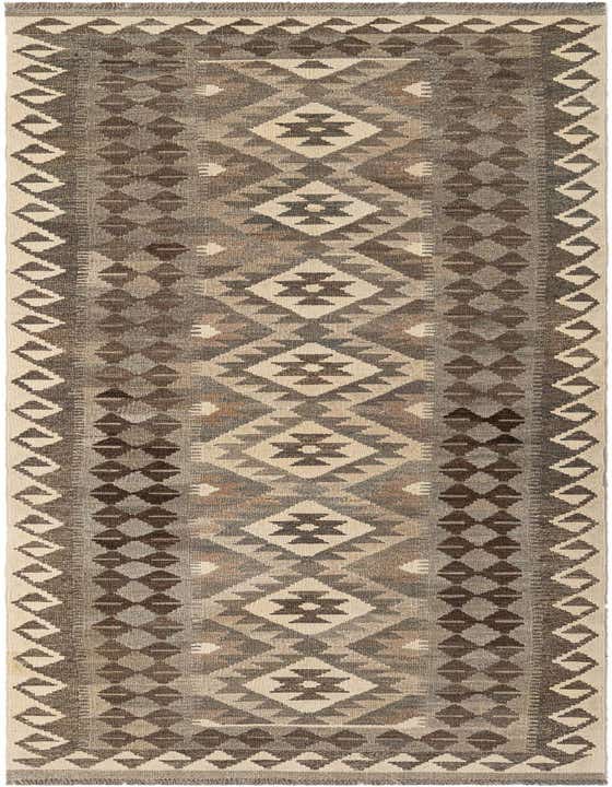 2' 9 x 9' 8 Hand Woven Kilim Maymana Wool Runner Rug