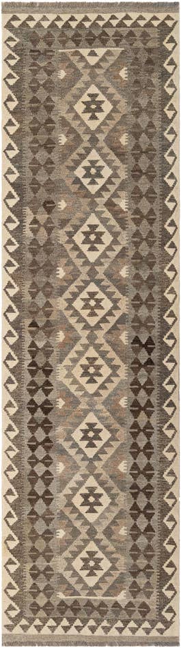 Detail image of 2' 9 x 9' 8 Hand Woven Kilim Maymana Wool Runner Rug