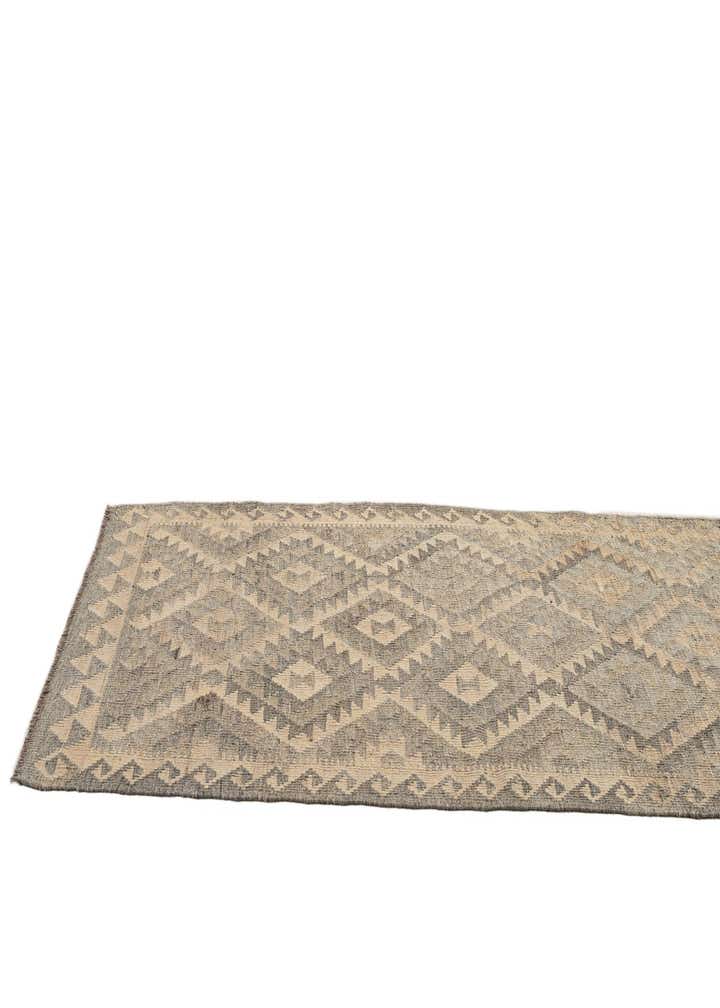 2' 9 x 9' 9 Hand Woven Kilim Maymana Wool Runner Rug
