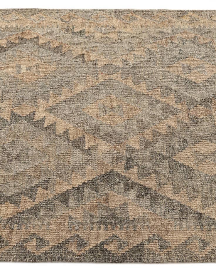 Detail image of 2' 9 x 9' 9 Hand Woven Kilim Maymana Wool Runner Rug