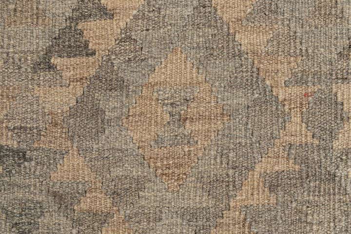 2' 9 x 9' 9 Hand Woven Kilim Maymana Wool Runner Rug