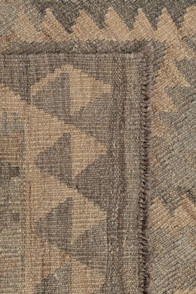 2' 9 x 9' 9 Hand Woven Kilim Maymana Wool Runner Rug