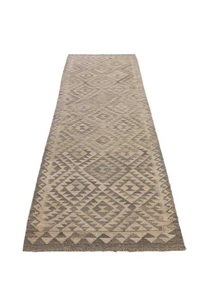 2' 9 x 10' 2 Hand Woven Kilim Maymana Wool Runner Rug