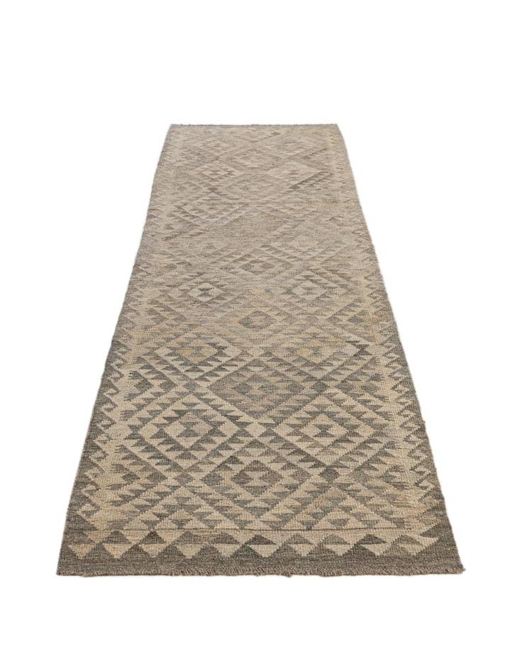 Detail image of 2' 9 x 10' 2 Hand Woven Kilim Maymana Wool Runner Rug