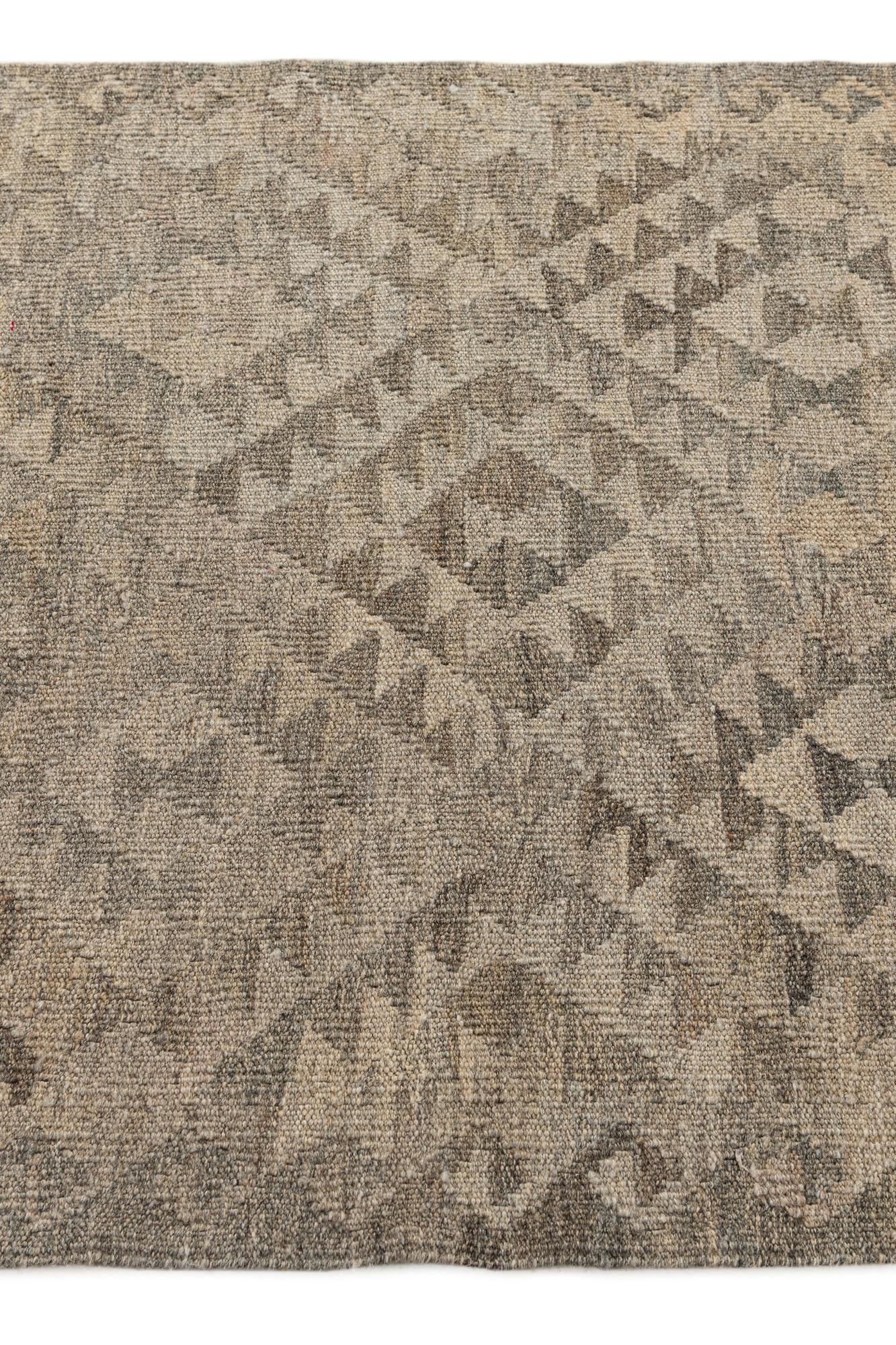 2' 9 x 10' 2 Hand Woven Kilim Maymana Wool Runner Rug