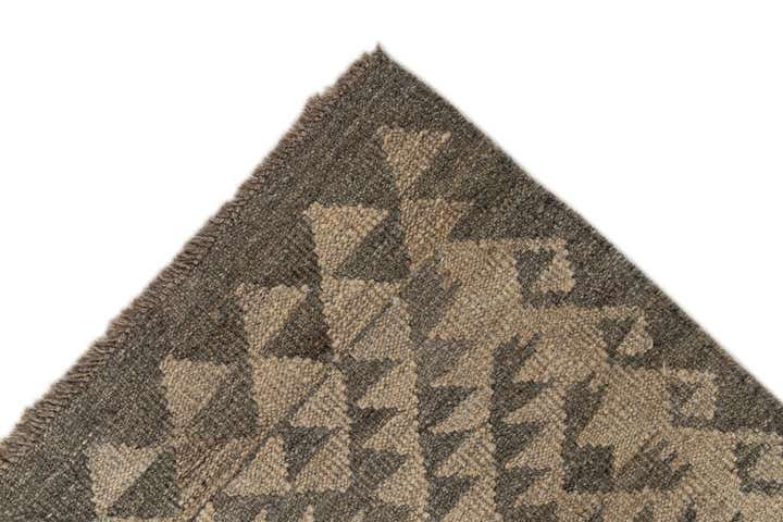 2' 9 x 10' 2 Hand Woven Kilim Maymana Wool Runner Rug