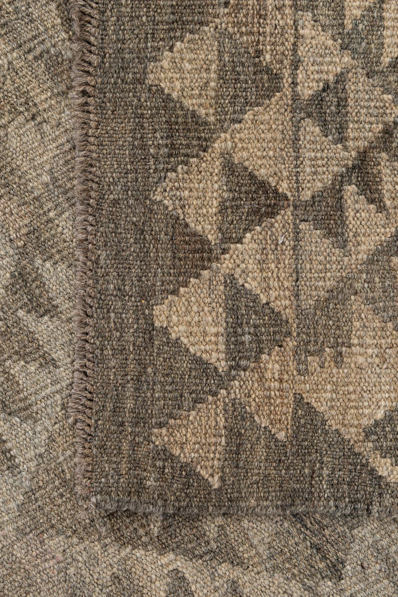 2' 9 x 10' 2 Hand Woven Kilim Maymana Wool Runner Rug
