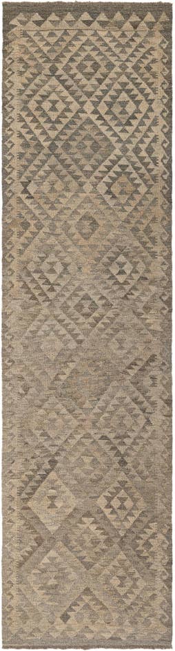 Detail image of 2' 9 x 10' 2 Hand Woven Kilim Maymana Wool Runner Rug