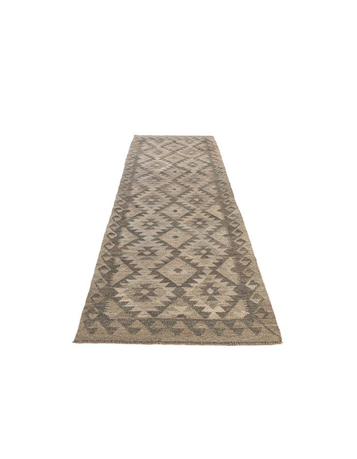 Detail image of 2' 9 x 9' 9 Hand Woven Kilim Maymana Wool Runner Rug