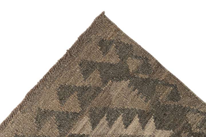 2' 9 x 9' 9 Hand Woven Kilim Maymana Wool Runner Rug