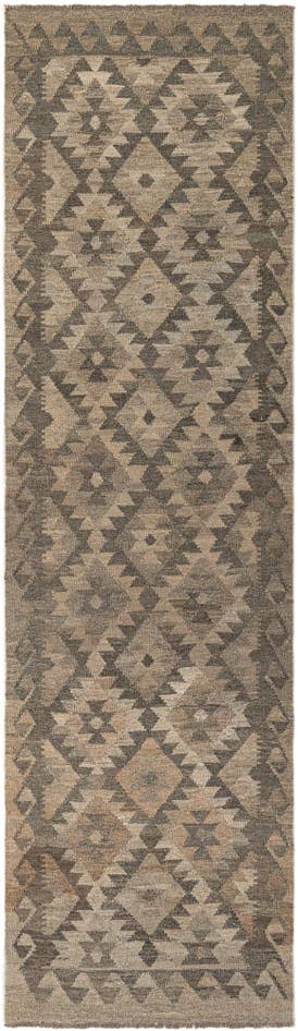 Detail image of 2' 9 x 9' 9 Hand Woven Kilim Maymana Wool Runner Rug