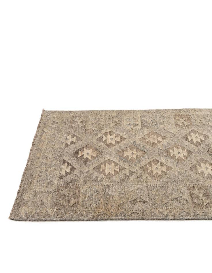 Detail image of 2' 11 x 9' 8 Hand Woven Kilim Maymana Wool Runner Rug