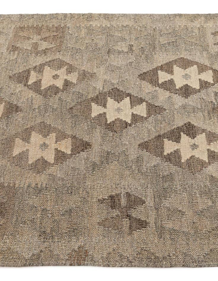 Detail image of 2' 11 x 9' 8 Hand Woven Kilim Maymana Wool Runner Rug