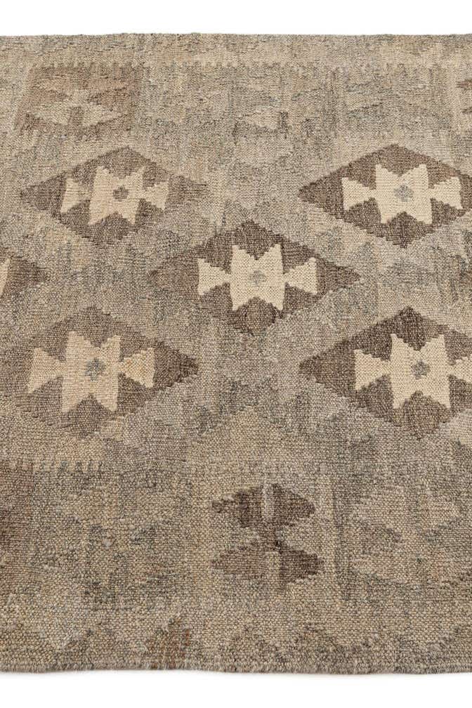 2' 11 x 9' 8 Hand Woven Kilim Maymana Wool Runner Rug