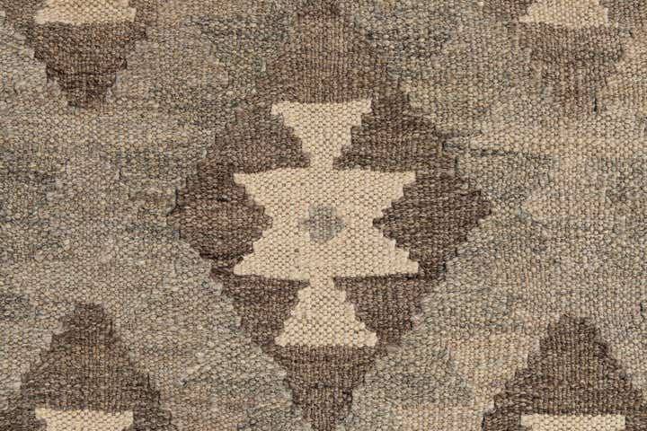 2' 11 x 9' 8 Hand Woven Kilim Maymana Wool Runner Rug