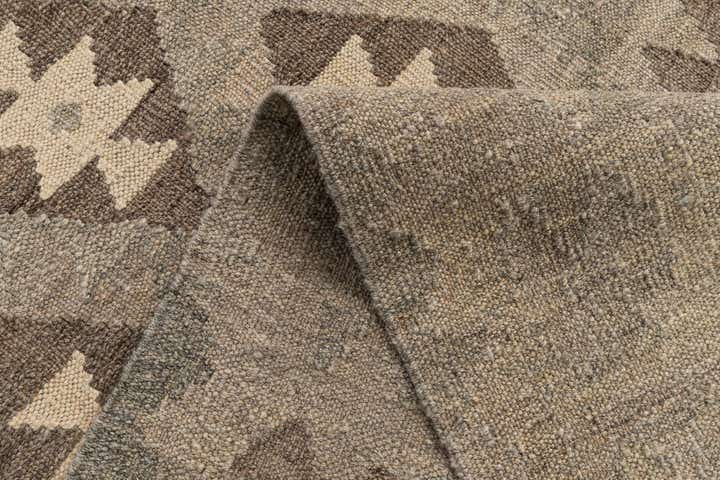 2' 11 x 9' 8 Hand Woven Kilim Maymana Wool Runner Rug