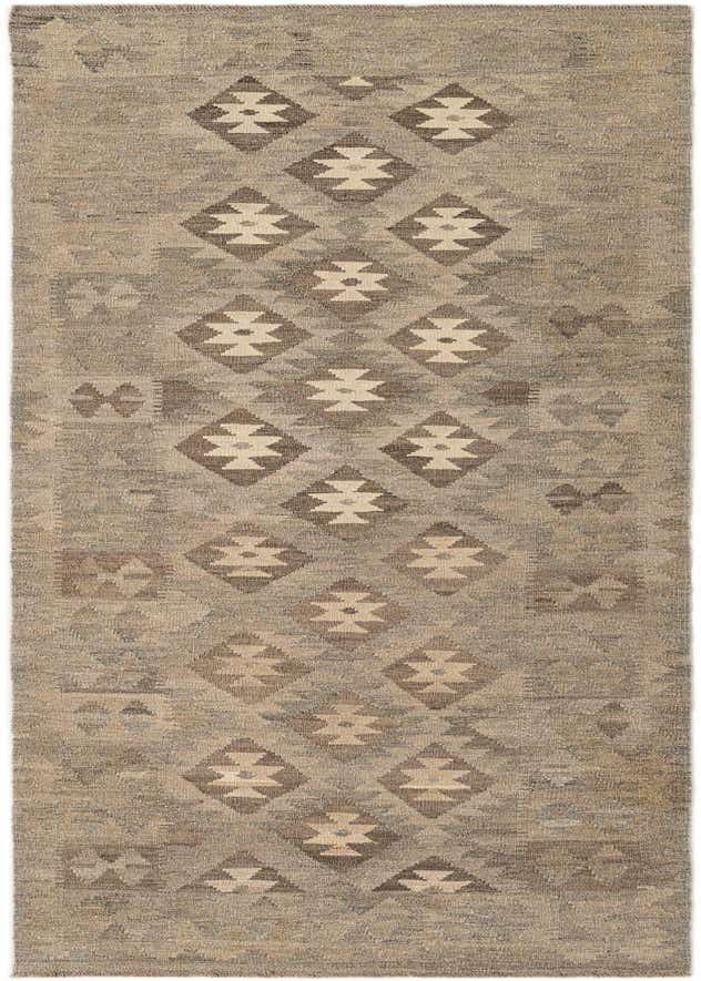 2' 11 x 9' 8 Hand Woven Kilim Maymana Wool Runner Rug
