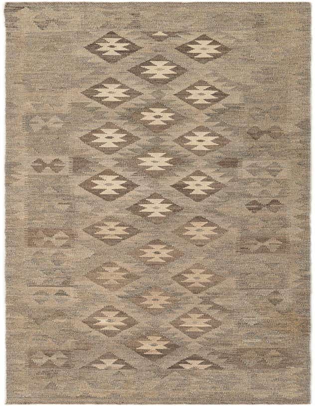 2' 11 x 9' 8 Hand Woven Kilim Maymana Wool Runner Rug