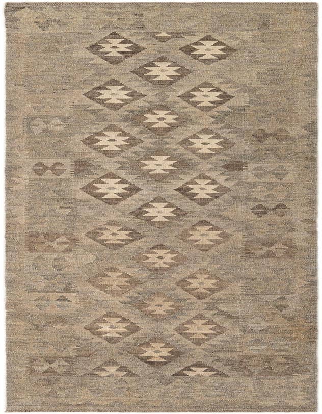 Detail image of 2' 11 x 9' 8 Hand Woven Kilim Maymana Wool Runner Rug