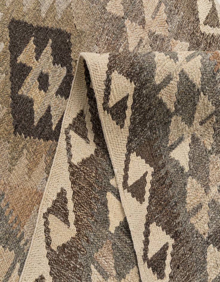 Detail image of 2' 8 x 9' 6  Hand Woven Kilim Maymana Wool Runner Rug