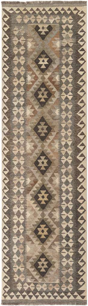 2' 8 x 9' 6 Hand Woven Kilim Maymana Wool Runner Rug