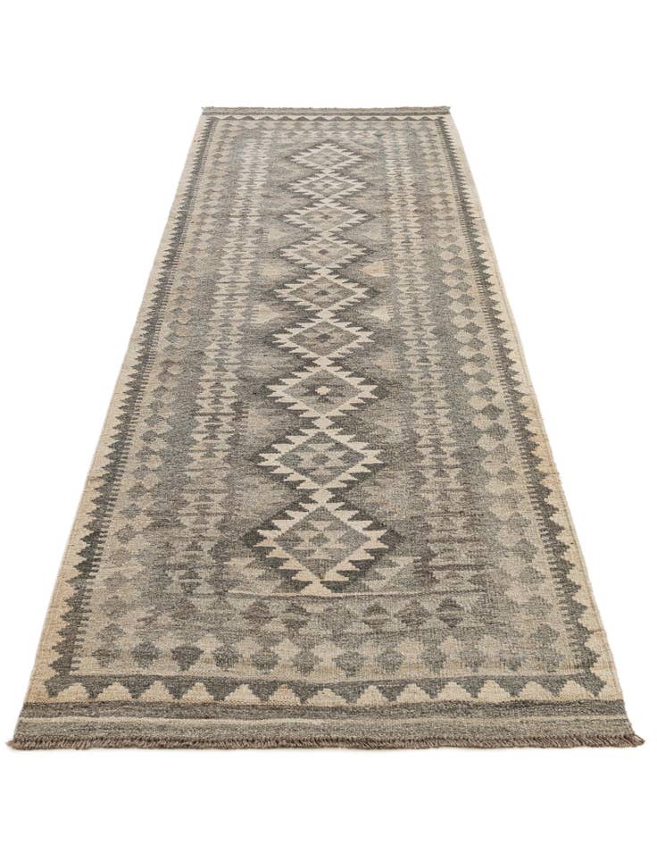 Detail image of 2' 9 x 9' 5  Hand Woven Kilim Maymana Wool Runner Rug