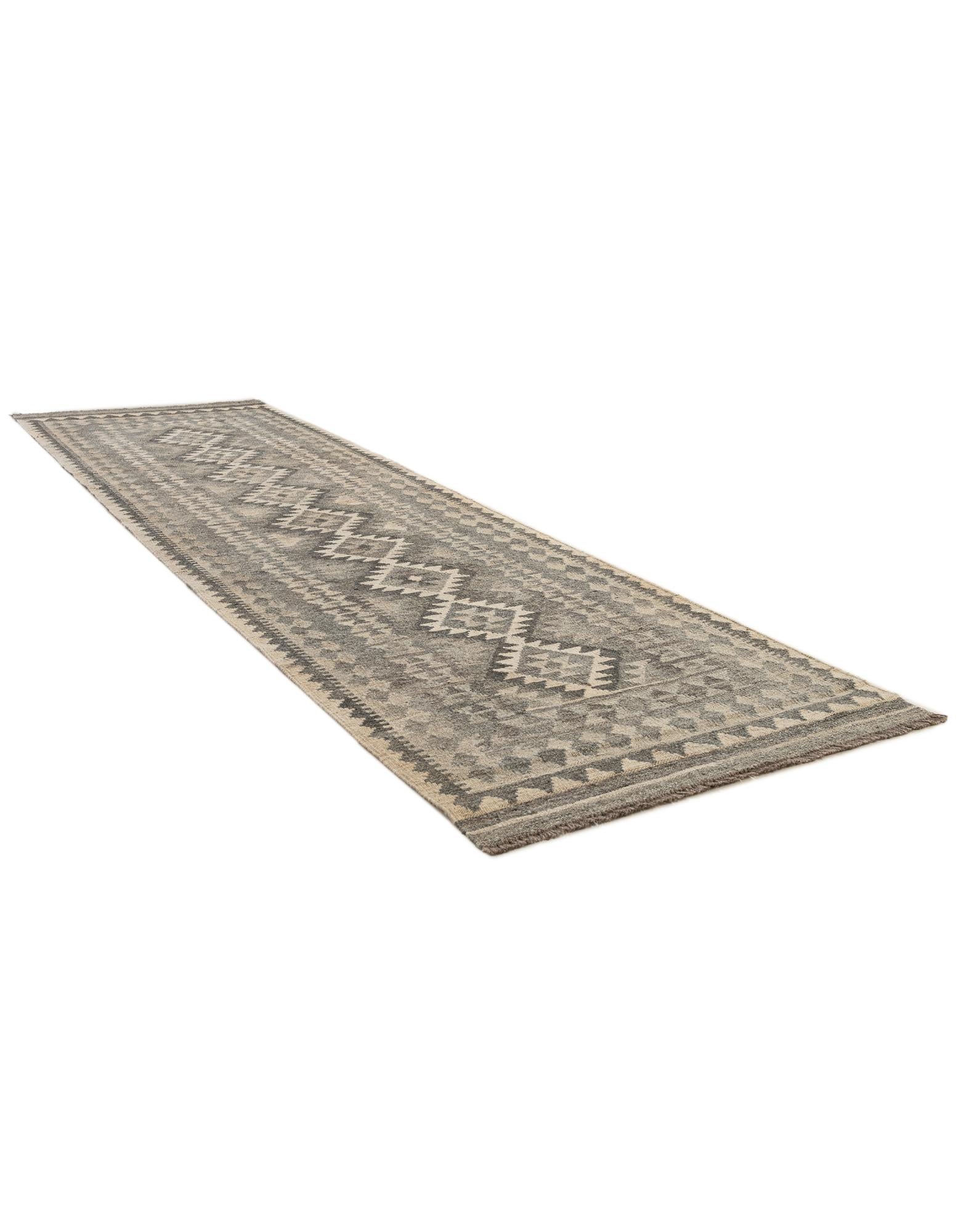 2' 9 x 9' 5 Hand Woven Kilim Maymana Wool Runner Rug