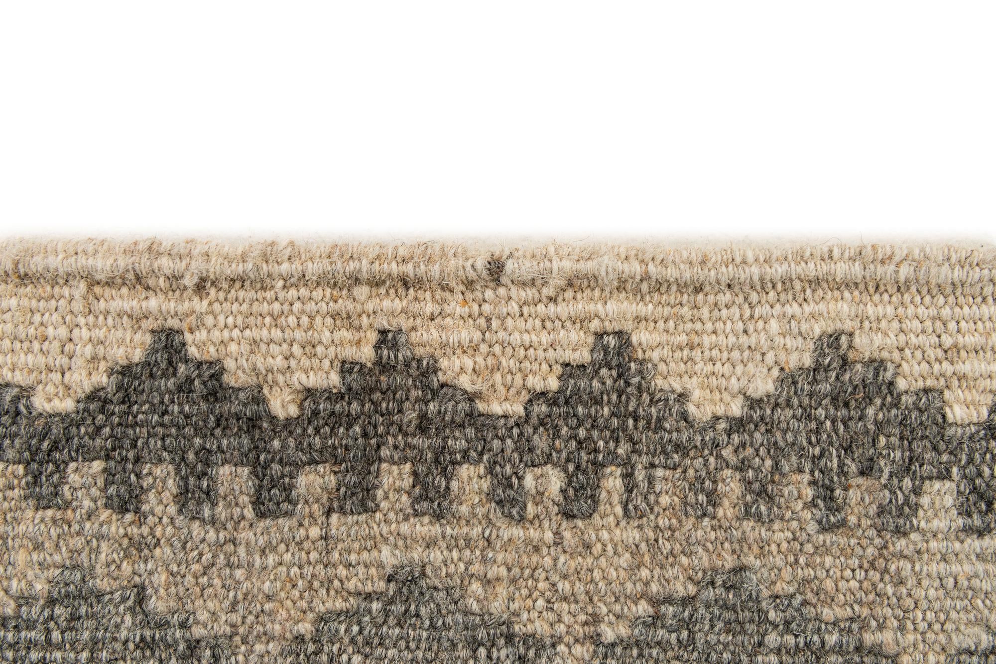 2' 9 x 9' 5 Hand Woven Kilim Maymana Wool Runner Rug
