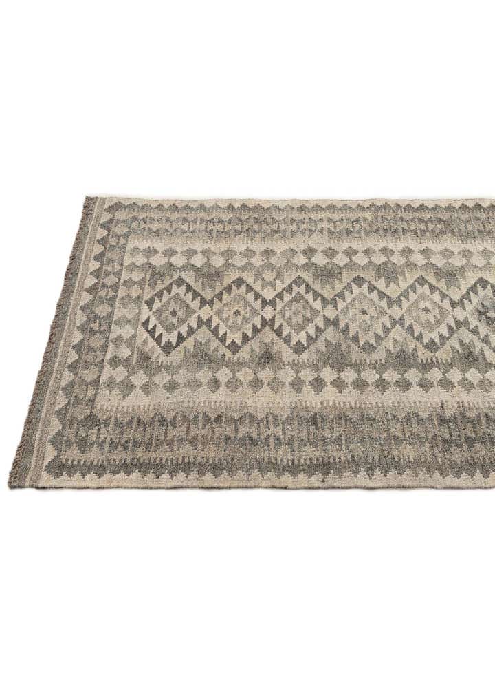 2' 9 x 9' 6 Hand Woven Kilim Maymana Wool Runner Rug