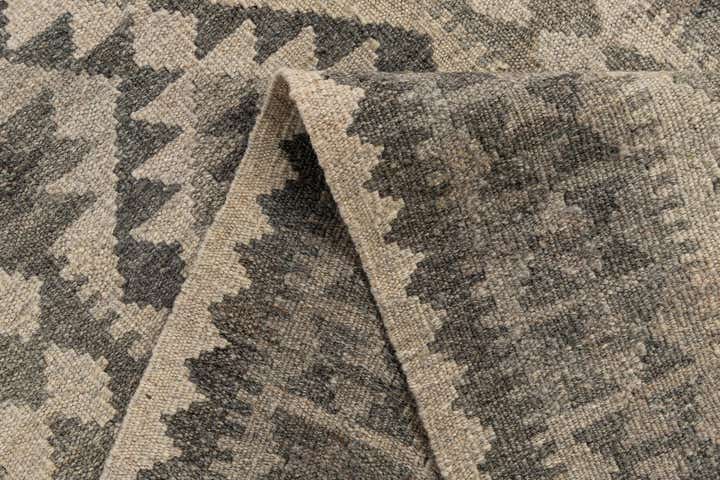 2' 9 x 9' 6 Hand Woven Kilim Maymana Wool Runner Rug