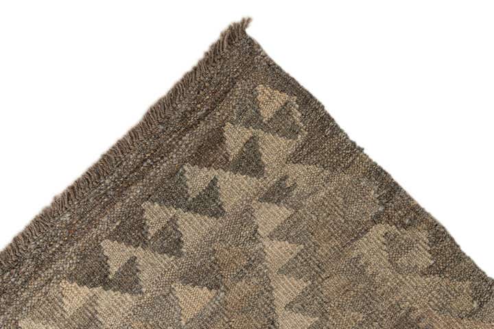 2' 11 x 9' 10 Hand Woven Kilim Maymana Wool Runner Rug