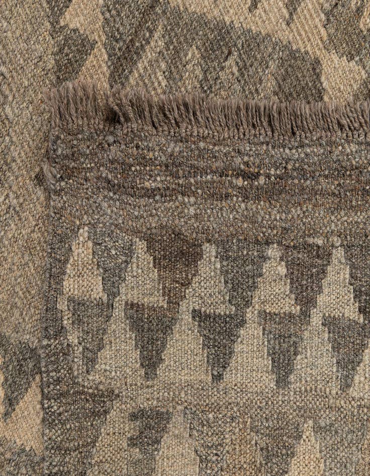 Detail image of 2' 11 x 9' 10  Hand Woven Kilim Maymana Wool Runner Rug