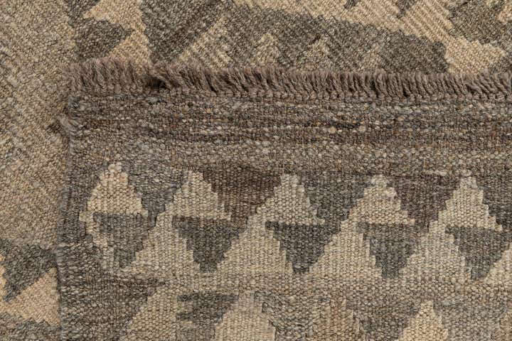 2' 11 x 9' 10 Hand Woven Kilim Maymana Wool Runner Rug