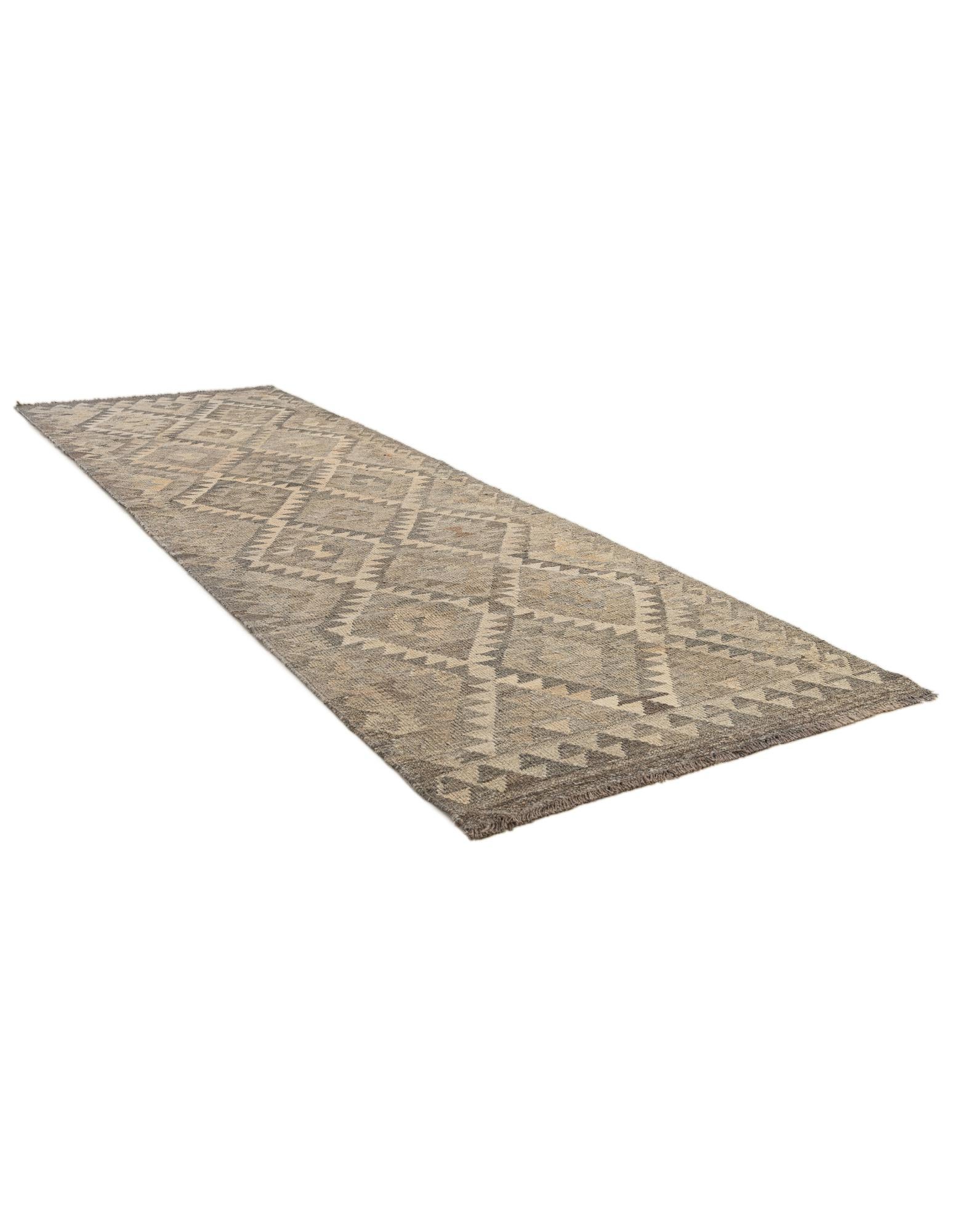 2' 11 x 9' 10 Hand Woven Kilim Maymana Wool Runner Rug