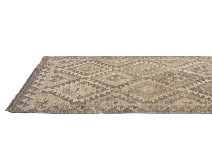Detail image of 2' 11 x 9' 10 Hand Woven Kilim Maymana Wool Runner Rug