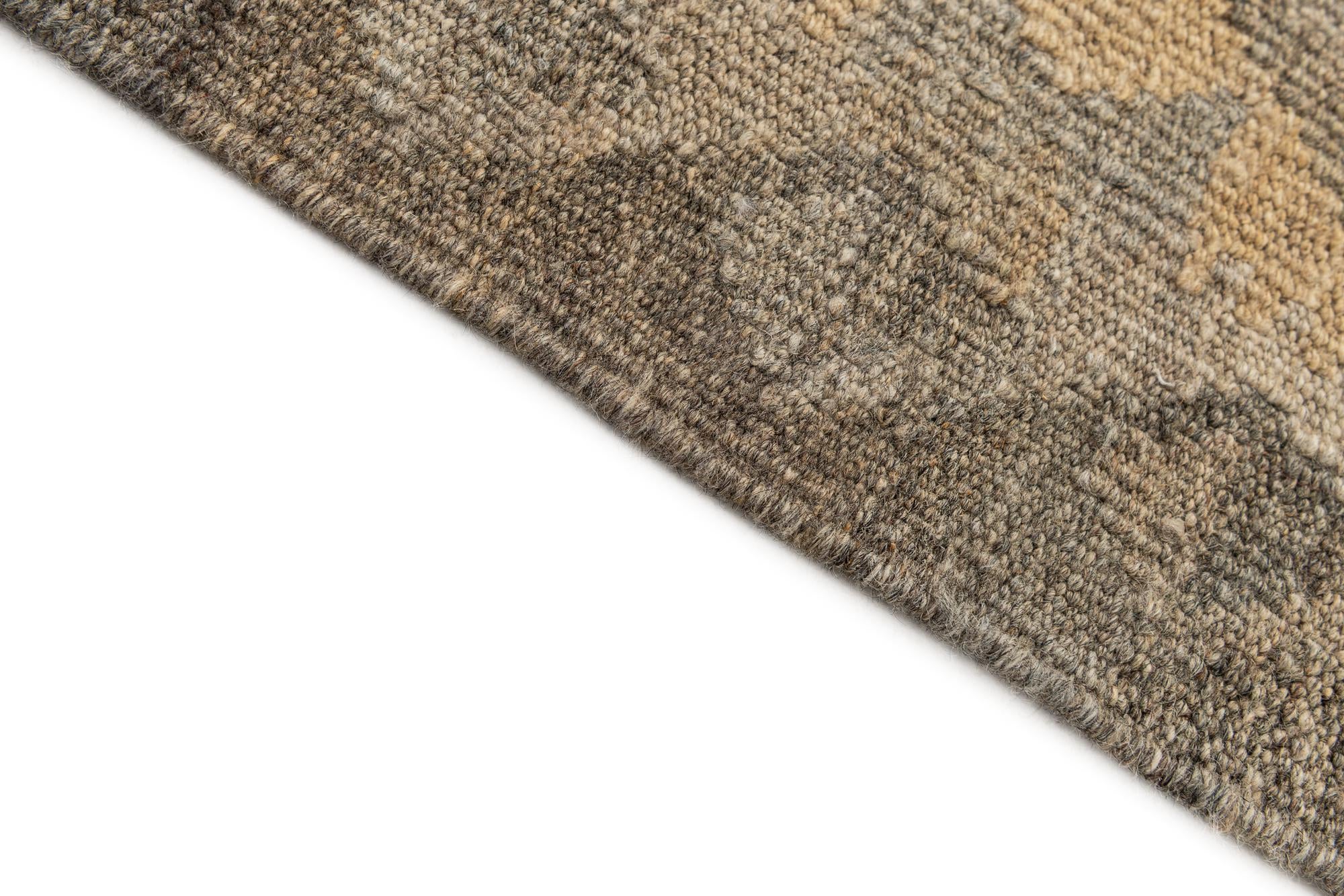 2' 11 x 9' 10 Hand Woven Kilim Maymana Wool Runner Rug